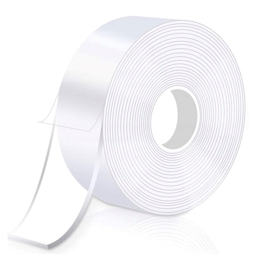 Pack 2 cintas doble cara extrafuerte adhesivo transparente, resistente al agua, montaje para interior y exterior para decoración, reparación, fijación en paredes, ideal para fijar alfombras, medidas son cada rollo de 3 Metros x3 cm ancho