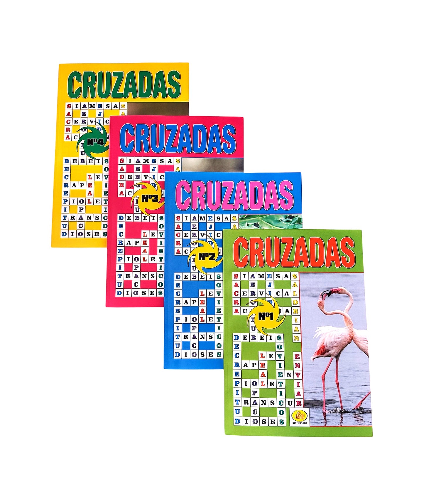 Cruzadas Pasatiempos para Adultos, Pack de 4 Libros, Blanco y Negro, En español