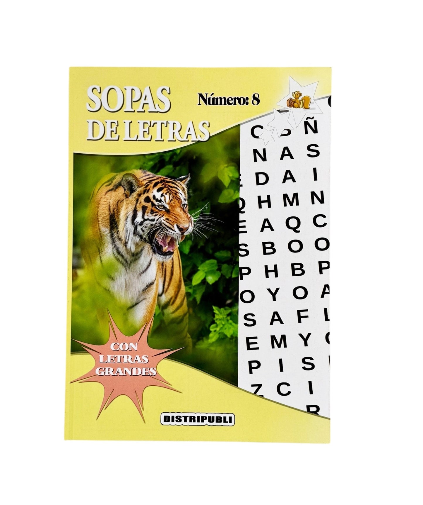 Sopas de Letras en Español, Pack de 4 Libros, 376 Pasatiempos, Letra Grande, Blanco y Negro
