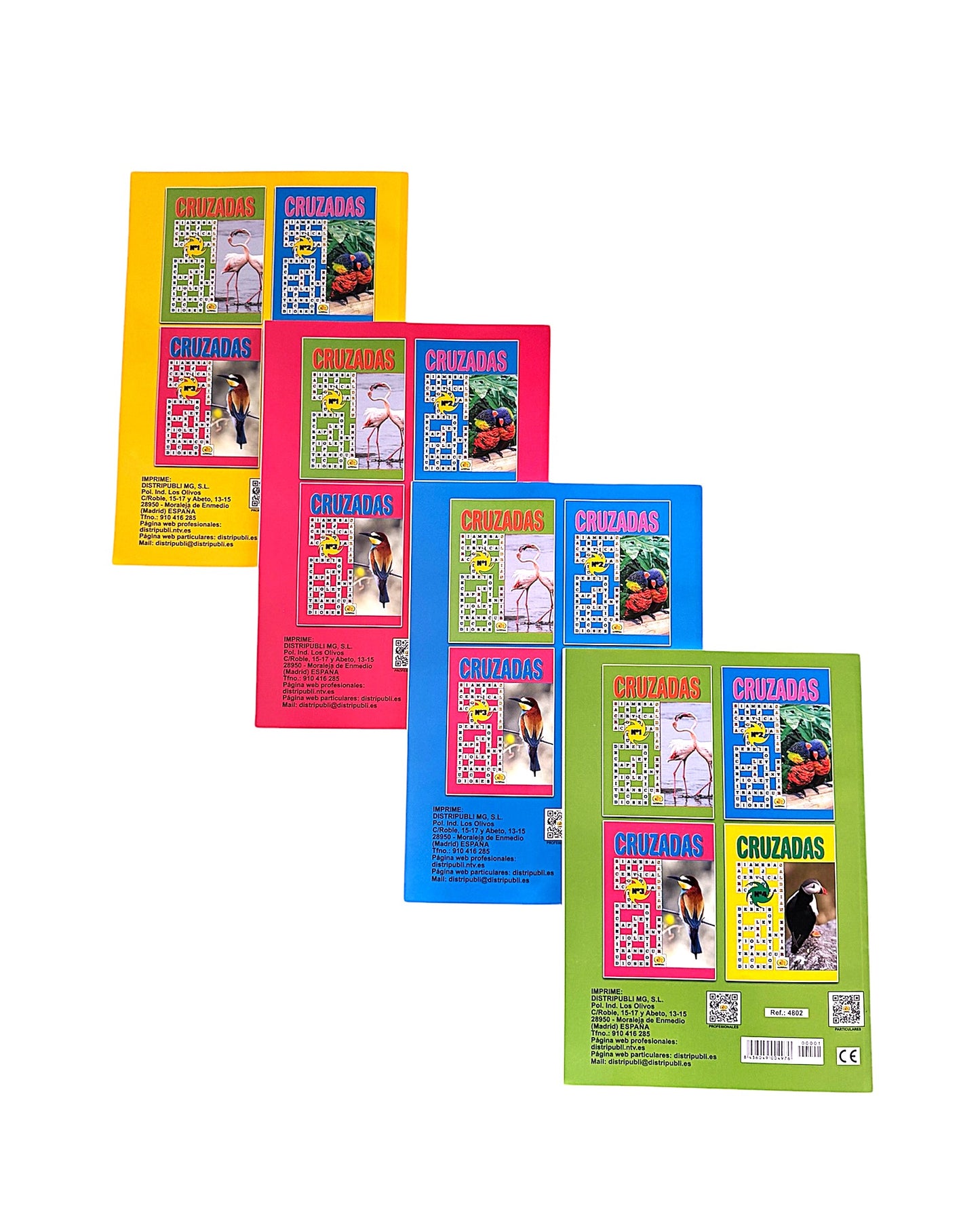 Cruzadas Pasatiempos para Adultos, Pack de 4 Libros, Blanco y Negro, En español