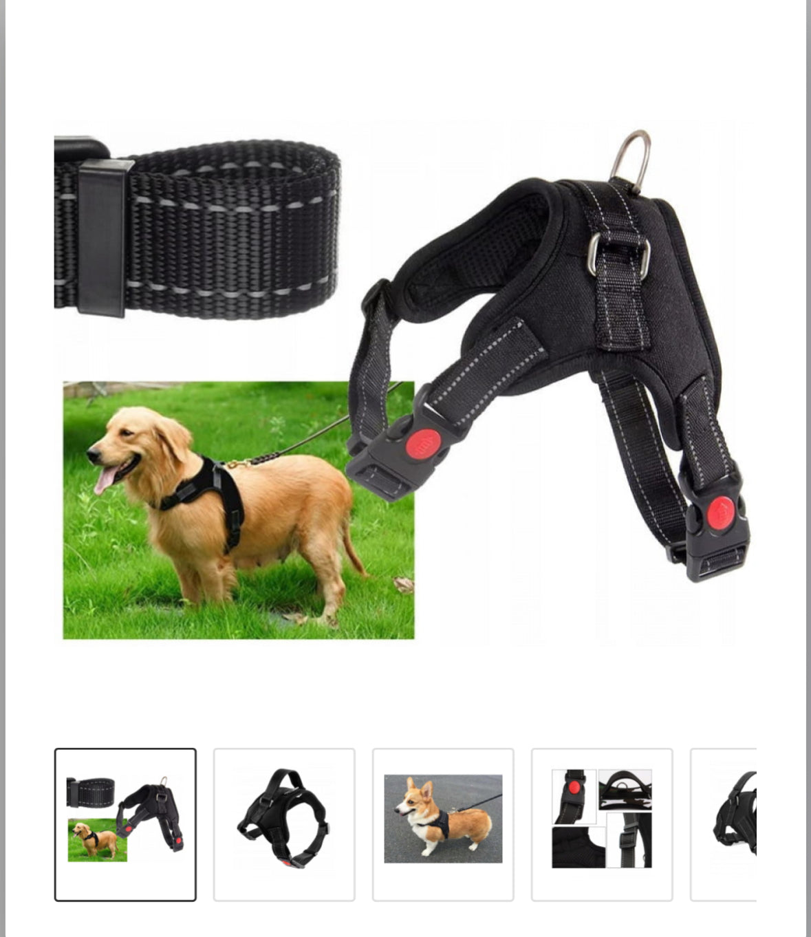 Arnés Ajustable Reflectante Talla L + 1 Guante de Aseo para Perros y Gatos - Accesorio para Mascotas