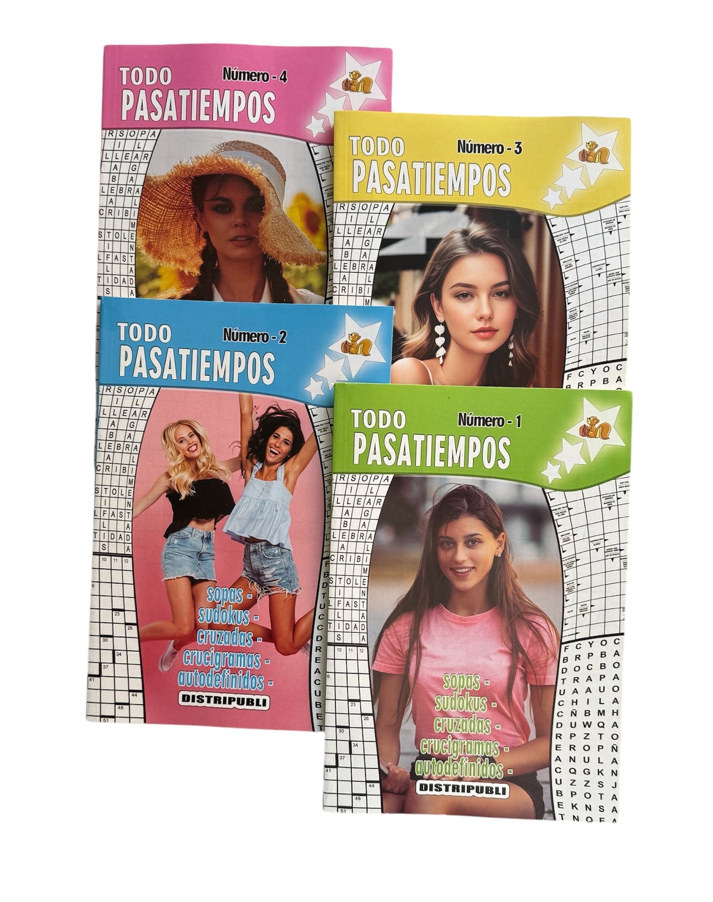 Todo Pasatiempos para Adultos, Pack de 4 Unidades Son 344 Ejercicios Mas Soluciones, Sopas de Letras, Sudokus, Crucigramas, Autodefinidos y Cruzadas