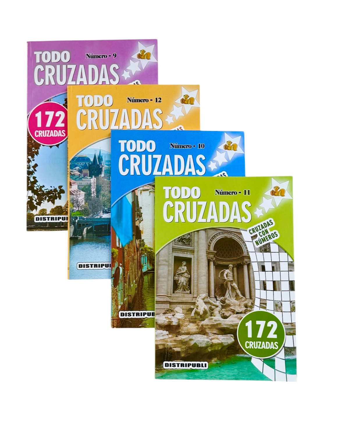 Cruzadas Pack De 4 Libros, 688 Cruzadas Con Números, Pasatiempos En Español