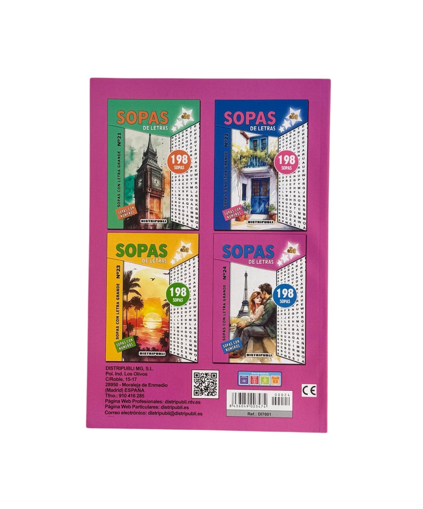 Sopas de Letras, Pack de 3 Unidades, 300 Páginas, 630 Sopas de Letras