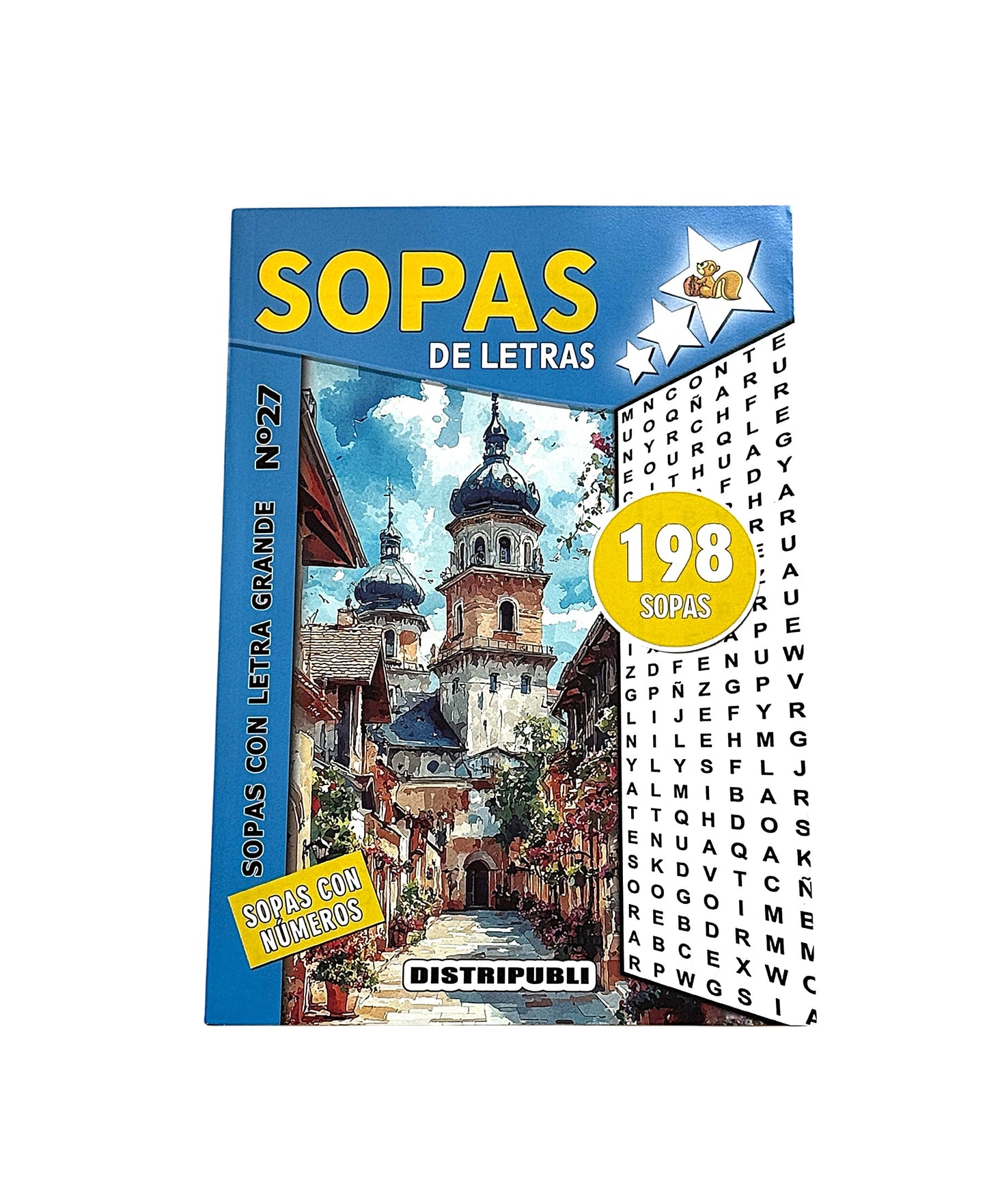 Sopas De Letras 792 Sopas Pack de 4 unidades Pasatiempos En español Con Letra Grande En Blanco Y Negro