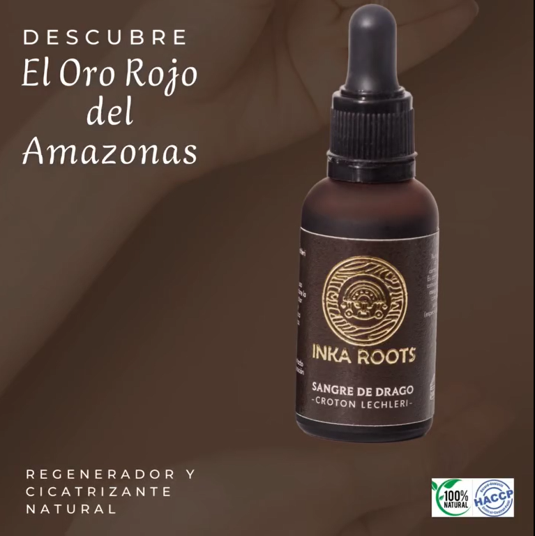 Sangre de Dragon-Drago 30 ml Pura Natural al 100% de Origen Peruano Sangre de Grado, Croton lechleri Medicina Natural Con Cierre Antigoteo.