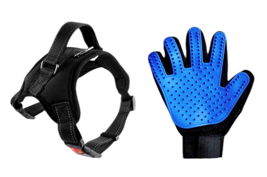 Arnés Ajustable Reflectante Talla L + 1 Guante de Aseo para Perros y Gatos - Accesorio para Mascotas