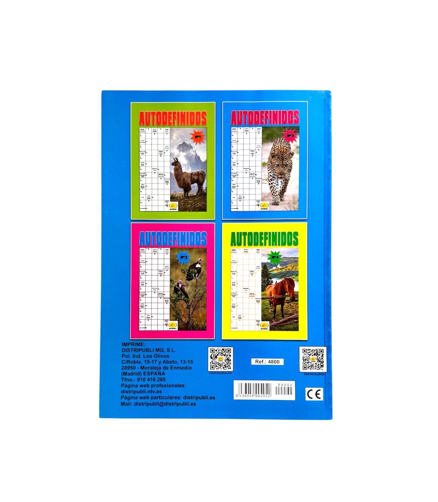 Autodefinidos Pack De 4 Libros Pasatiempos En español Para Adultos Blanco y Negro