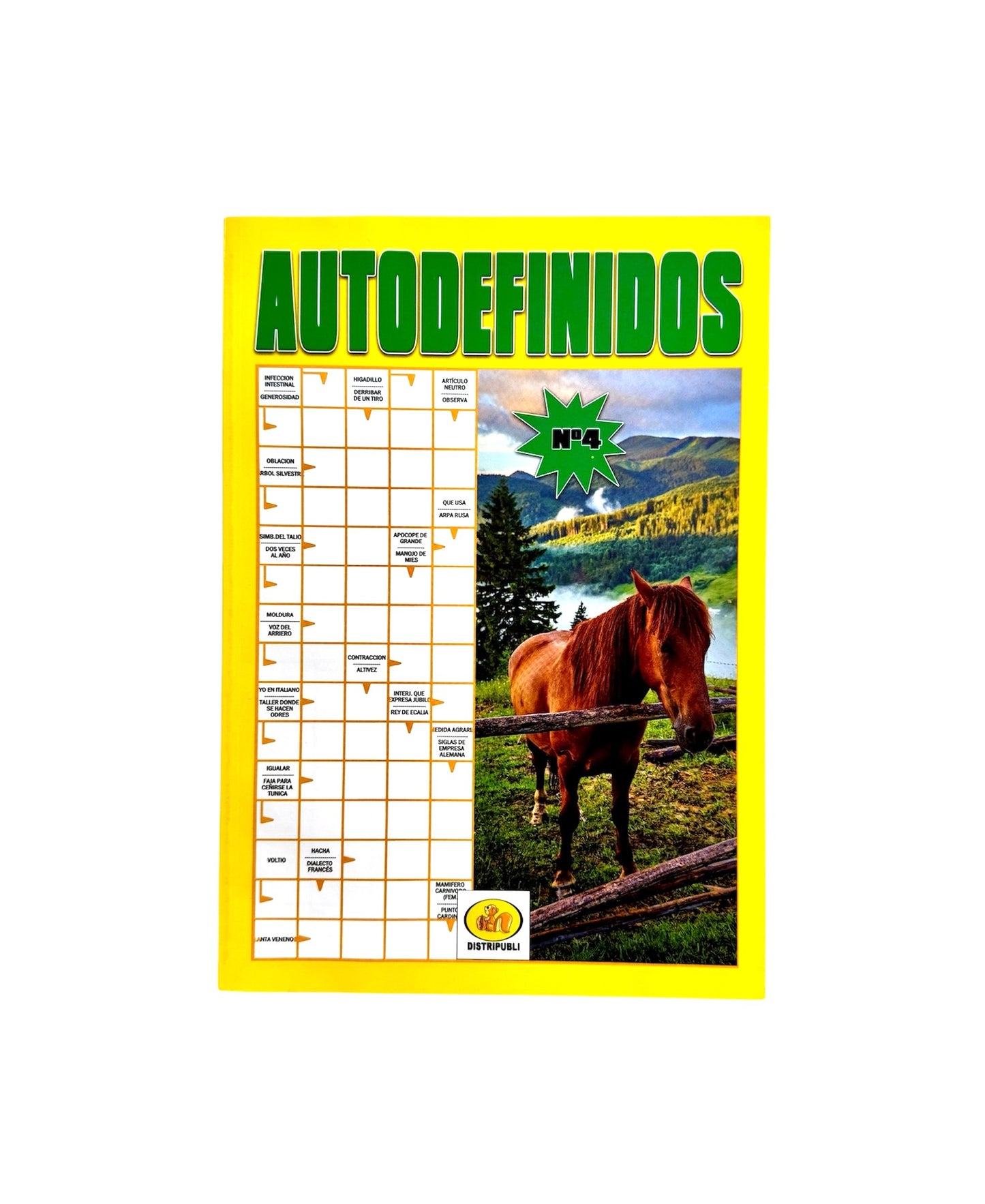 Autodefinidos Pack De 4 Libros Pasatiempos En español Para Adultos Blanco y Negro